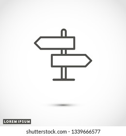 arrows on the road icon vector eps 10