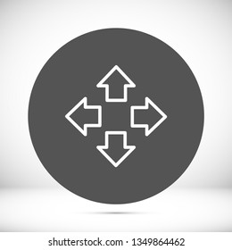 arrows on the road icon vector eps 10