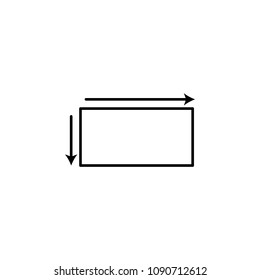 arrows on the sides of the rectangle icon. Element of geometric figure for mobile concept and web apps. Thin line arrows the rectangle icon can be used for web and mobile on white background