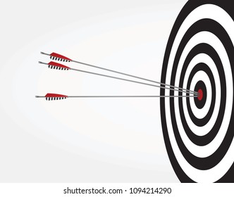 Arrows on target. vector illustration