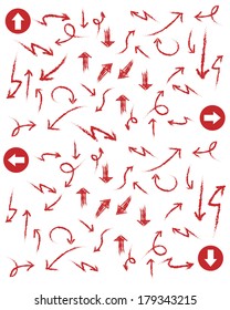 Arrows on white background,red version