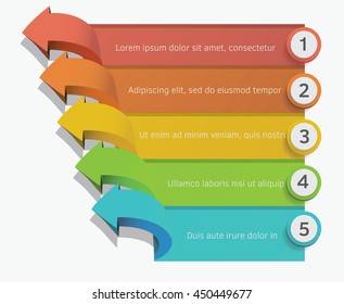 Arrows in one directions, vector infographics