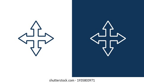 arrows outline icon illustration isolated vector sign symbol