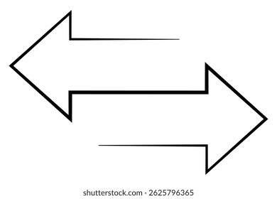 Arrows outline for mobile concept and web design. Double ended arrow vector icon. Arrow icon flat trendy illustration for logo, symbol. Left right arrows simple line vector icon. 