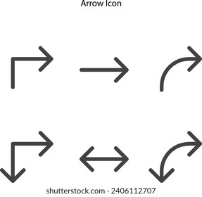 Arrows outline set icons. Arrow icon. Arrow vector collection. Arrow. Cursor. Modern simple arrows. Vector illustration
