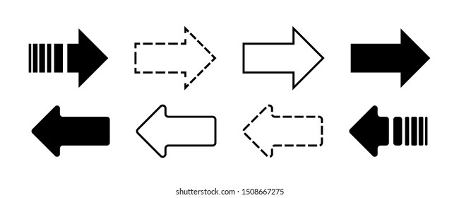 Arrows Pack Set Black Dotted Stroke Filled Symbol