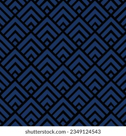 Arrows Pattern Black and Very Dark Blue