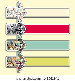 arrows with a pattern of arrows. Space for text