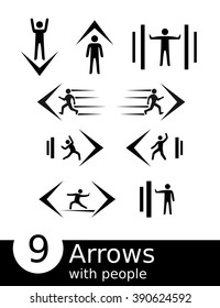 Arrows with people