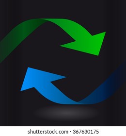 Arrows pictogram refresh reload rotation loop sign set.