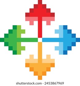 Arrows pixel Vector image or clipart for background or project