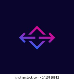 arrows pointed in two directions vector icon for web