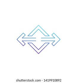 arrows pointed in two directions vector line icon