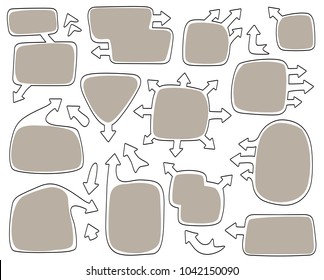 arrows, pointer, bubble, frame, sign, symbol, direction, turn, up, down, left, right