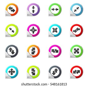 Arrows pointer on the color icons for your design