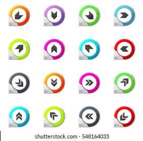 Arrows pointer on the color icons for your design