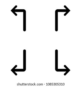 Arrows pointers icon set, isolated on white background