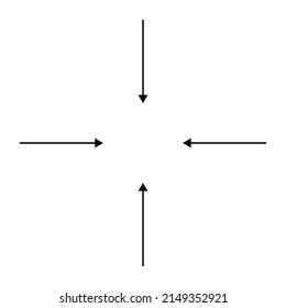 Arrows, Pointers Inward. Collect, Intermix, Gather, Center And Convergence Icon, Symbol