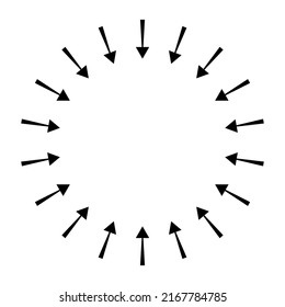 Arrows, pointers inward. Collect, intermix, gather, center and convergence icon, symbol