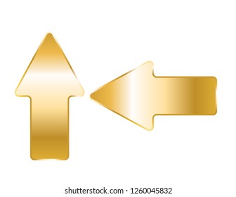 Arrows pointers isolated gold