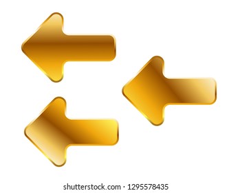 Arrows pointers isolated gold