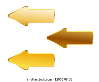 Arrows pointers isolated gold