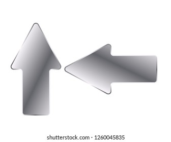 Arrows pointers isolated silver