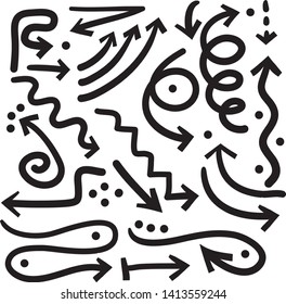 arrows pointers set, arrows for printing, arrows for the site, arrows pointers on the map.