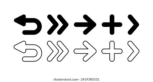 Arrows pointers set. Vector icons