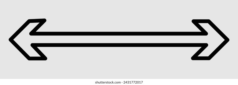 Arrows pointing both ways, illustration, vector on white background. Vector illustration. Eps file 680.
