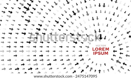 Arrows Pointing to the Center. Dynamic Arrow Symbols. Focus on Your Goal Target Business Concept. Radial Lines Design Element. Alternating Grid Pattern. Vector Illustration.