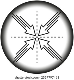 Arrows pointing center. Focus target concept. Centralized direction icon. Vector illustration.