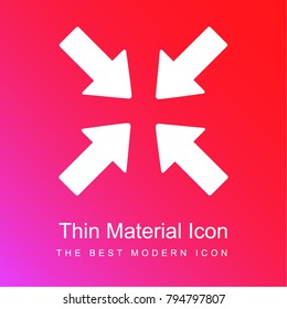 Arrows pointing to center red and pink gradient material white icon minimal design