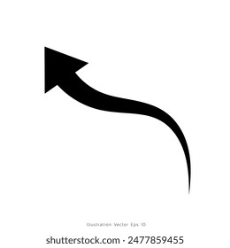 Arrows pointing in different directions handwritten isolated on white background , illustration Vector EPS 10