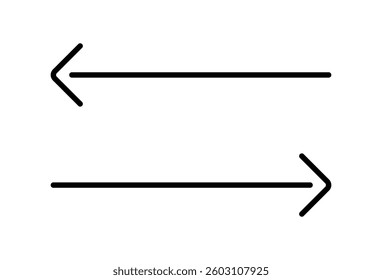 Arrows pointing different directions line icons editable stroke