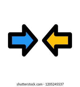 arrows pointing at each other