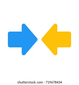arrows pointing at each other
