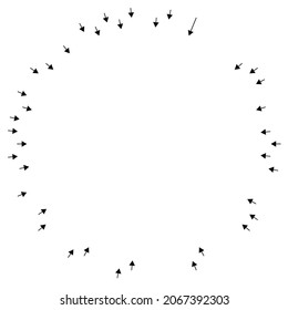 Arrows pointing inward for pressure, collect, shrink or deflate concepts