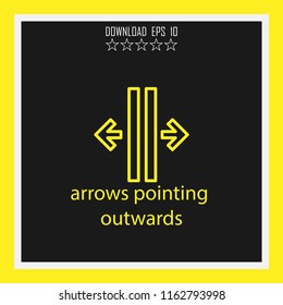arrows pointing outwards vector icon