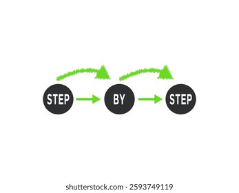 Arrows Pointing to Success Step by Step Process