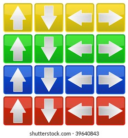 arrows pointing up, down, left and right in yellow, green, blue and red