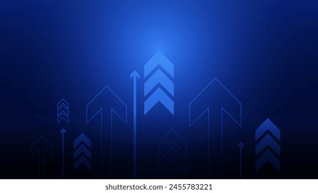 Arrows Pointing Up, Positive Position Graph, Technology Circuit Arrows