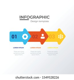 Arrows processed infographic template design. Business concept infograph with 3 options, steps or processes. Vector visualization can be used for workflow layout, diagram, annual report, web