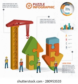 Arrows puzzle design,info graphic design,clean vector