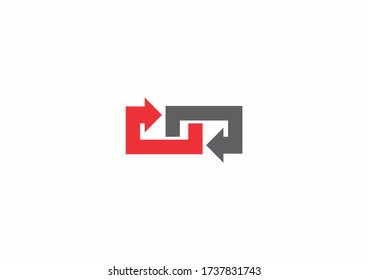 Arrows rectangle shape vector logo design symbol