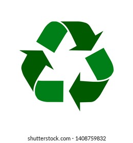 Arrows recycle eco symbol on white background vector illustration. EPS 10