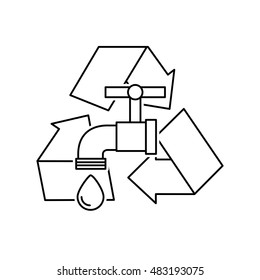 arrows recycle symbol with ecology icon vector illustration design