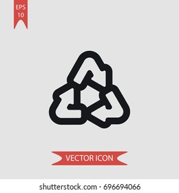 Arrows recycling triangle  vector icon, illustration symbol