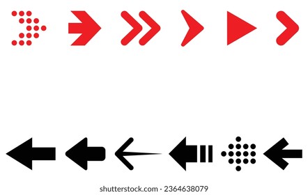 Pfeil für rote schwarze Symbol set.Pfeil für Vektorgrafiken Pfeil für die Vektorgrafik