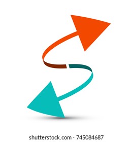 Arrows. Red and Blue Arrow. Vector.